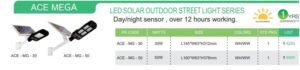 LED SOLAR OUTDOOR STREET LIGHT DETAILS